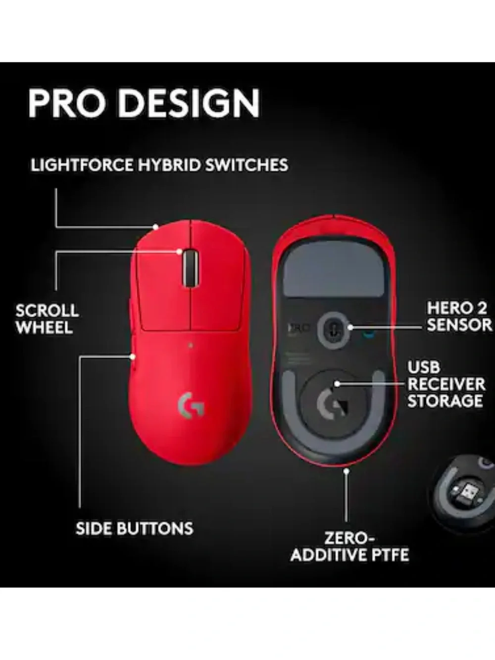 Logitech Pro X SuperLight Limited Edition Red Wireless Gaming Mouse